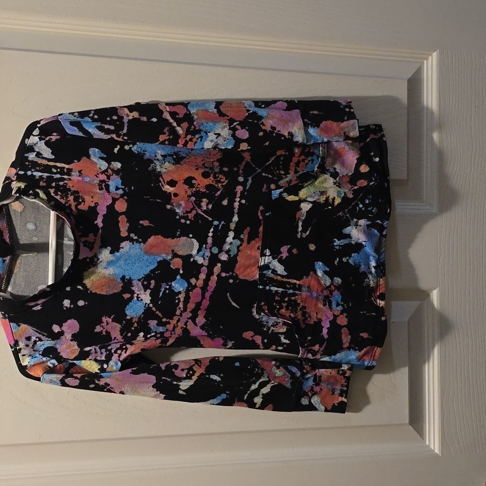 Pixie Lane Splatter Print Long Sleeve Top Size 6P